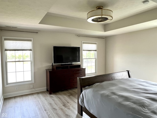 13895 Cloverfield Cir, Fishers, IN 46038 - bedroom with a raised ceiling and light wood-type flooring