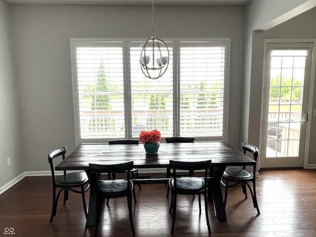 13895 Cloverfield Cir, Fishers, IN 46038 - dining room with dark wood-style flooring