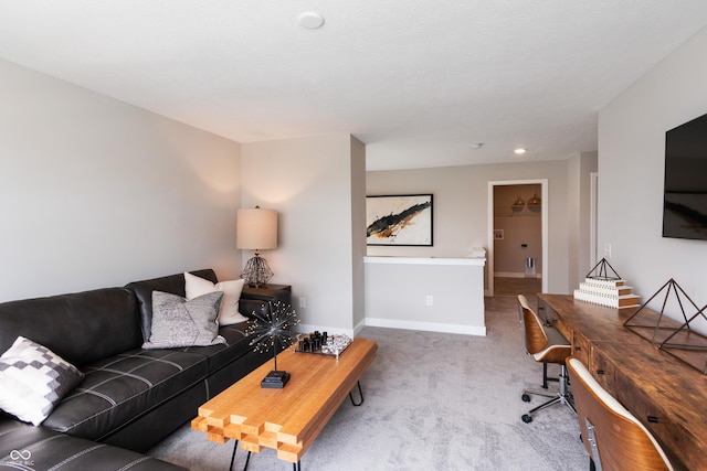 17050 Daly Dr, Noblesville, IN 46062 - living area with carpet, a desk, and recessed lighting