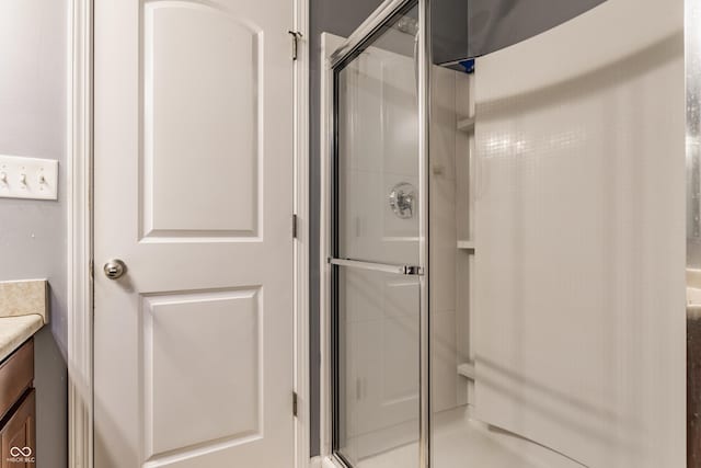 3872 Dusty Sands Rd, Whitestown, IN 46075 - bathroom featuring a shower stall and vanity