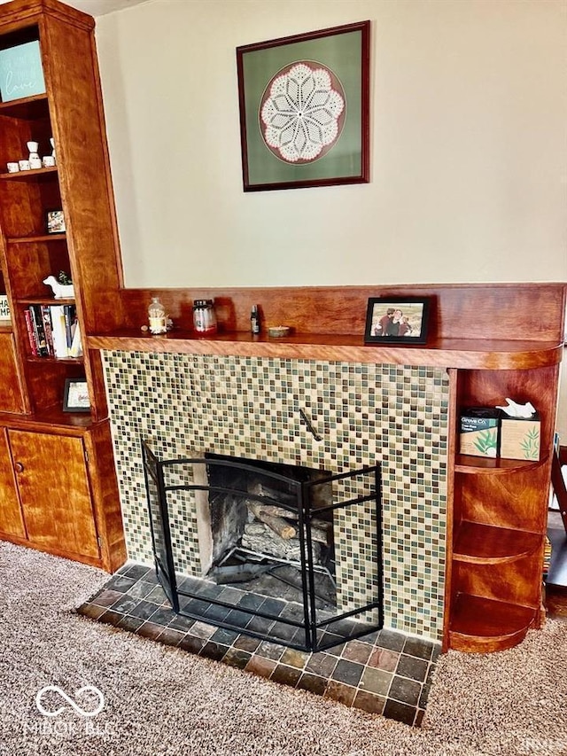 313 S Brittain Ave, Muncie, IN 47303 - detailed view of carpet floors and a fireplace