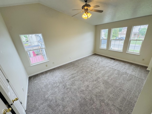 5938 Tybalt Ln, Indianapolis, IN 46254 - carpeted spare room with lofted ceiling and ceiling fan