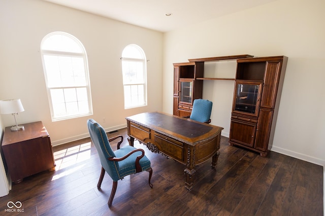 7493 W Lane Rd, Mccordsville, IN 46055 - office area featuring dark wood-style flooring