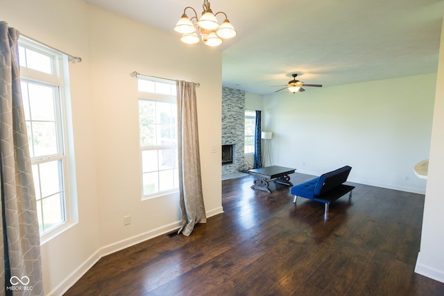 7493 W Lane Rd, Mccordsville, IN 46055 - sitting room featuring healthy amount of natural light and dark wood-style flooring