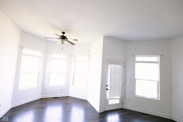 7493 W Lane Rd, Mccordsville, IN 46055 - empty room featuring dark wood-style flooring and ceiling fan