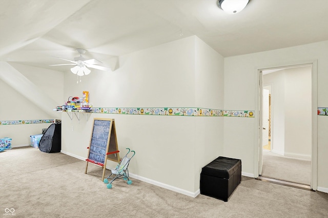 6050 Acorn Dr, Columbus, IN 47201 - rec room featuring carpet floors and ceiling fan