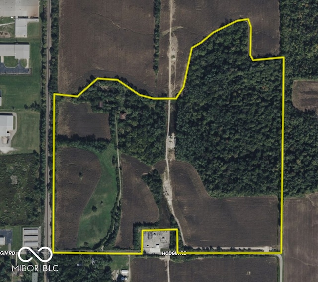 6100 Hodgin Rd, Richmond, IN 47374 - map / location featuring property parcel outlined