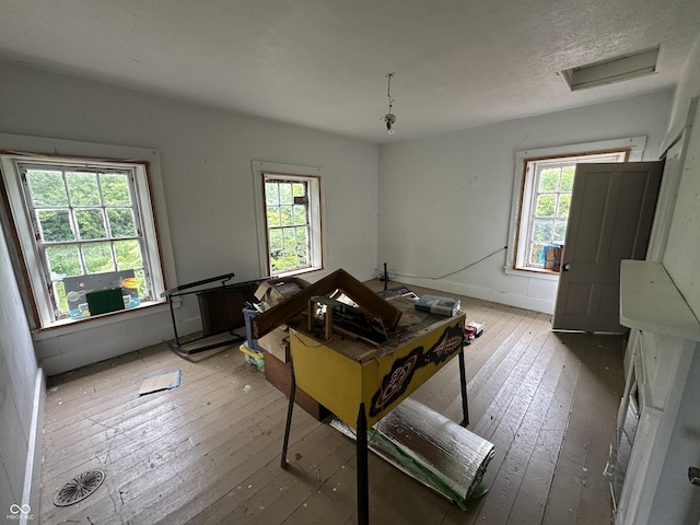 6100 Hodgin Rd, Richmond, IN 47374 - living room featuring hardwood / wood-style flooring, plenty of natural light, and attic access