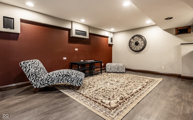 7743 Camelback Dr, Indianapolis, IN 46250 - living area with wood finished floors and recessed lighting