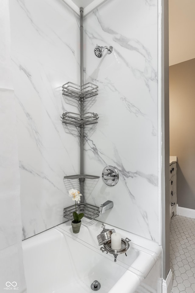 7743 Camelback Dr, Indianapolis, IN 46250 - bathroom view of vanity and baseboards