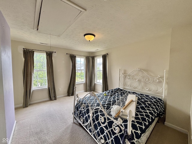 5571 Auburndale Dr, Bargersville, IN 46106 - bedroom with attic access, a textured ceiling, and carpet floors