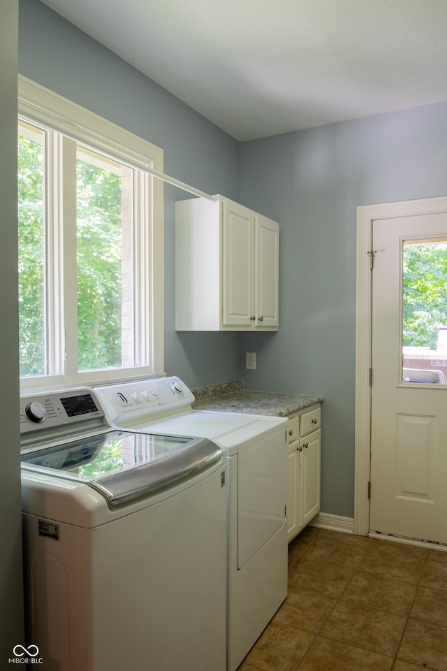 23119 Sonoma Ln, Cicero, IN 46034 - washroom featuring cabinet space, separate washer and dryer, and light tile patterned floors