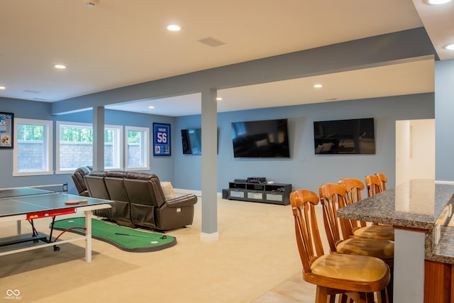 23119 Sonoma Ln, Cicero, IN 46034 - recreation room with recessed lighting and light colored carpet