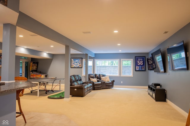 23119 Sonoma Ln, Cicero, IN 46034 - living area featuring light colored carpet and recessed lighting