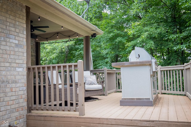 23119 Sonoma Ln, Cicero, IN 46034 - wooden terrace with a ceiling fan