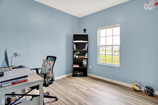1571 N Creekwater Pass, Greenfield, IN 46140 - office area with baseboards and light wood-style flooring