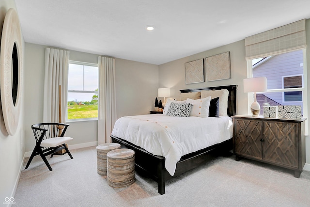 16876 Daly Dr, Noblesville, IN 46062 - bedroom featuring carpet flooring, multiple windows, fridge, and recessed lighting
