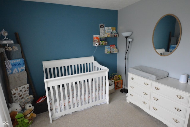 12389 Titans Dr, Fishers, IN 46037 - bedroom with a crib and carpet