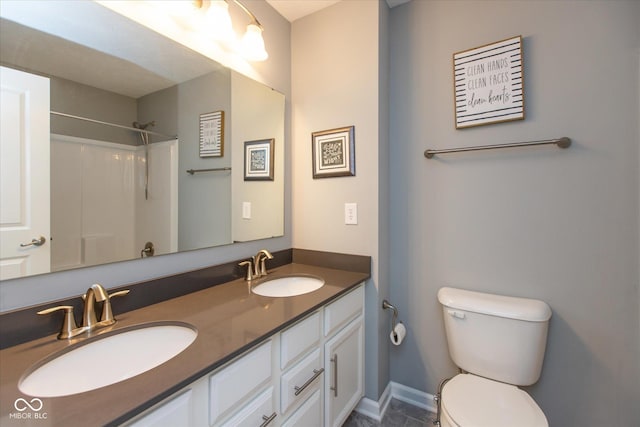 10334 Deercrest Ln, Indianapolis, IN 46239 - bathroom featuring double vanity and a shower