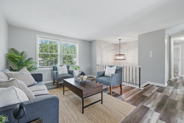 5503 Antoneli Ln, Indianapolis, IN 46237 - living room with a chandelier and wood finished floors