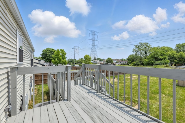 5503 Antoneli Ln, Indianapolis, IN 46237 - wooden deck with a yard