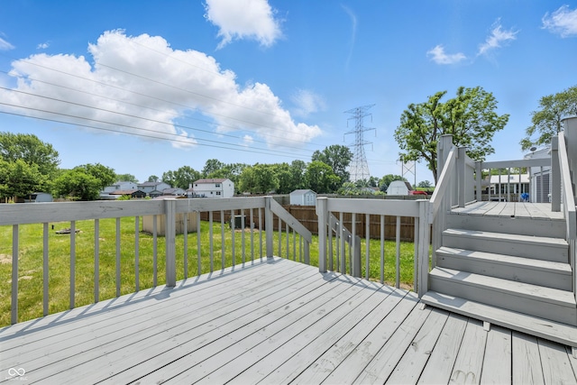 5503 Antoneli Ln, Indianapolis, IN 46237 - wooden deck with a fenced backyard