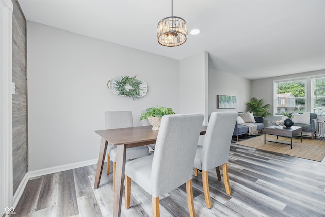 5503 Antoneli Ln, Indianapolis, IN 46237 - dining area with wood finished floors and a chandelier