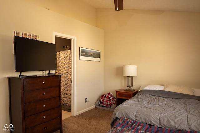 6585 Dunsdin Dr, Plainfield, IN 46168 - bedroom with carpet, connected bathroom, and ceiling fan