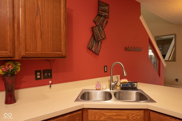 6585 Dunsdin Dr, Plainfield, IN 46168 - kitchen with light countertops and brown cabinets