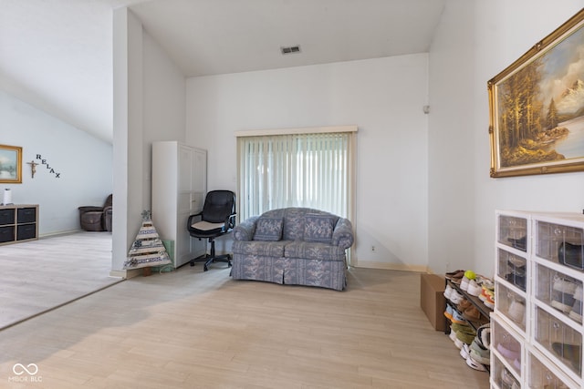 8038 Midlothian Way, Indianapolis, IN 46214 - sitting room featuring lofted ceiling and wood finished floors