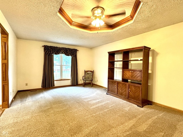 526 Jefferson Vly, Coatesville, IN 46121 - carpeted spare room featuring a textured ceiling and a ceiling fan