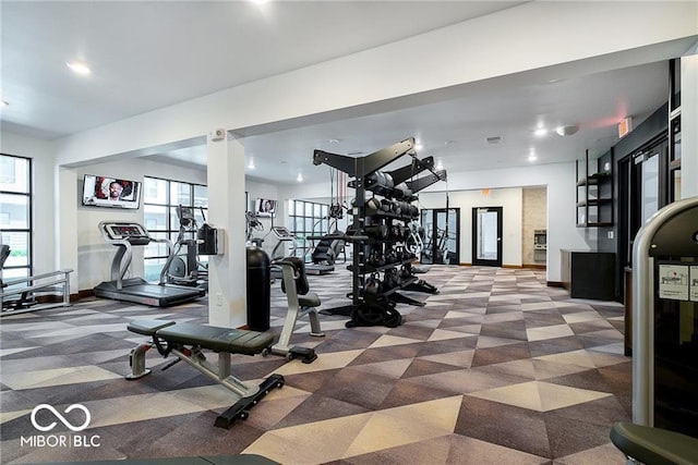 9728 Junction, Fishers, IN 46037 - workout area featuring baseboards