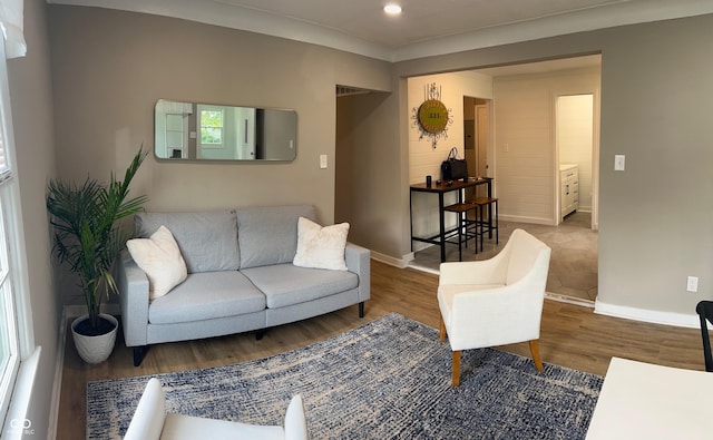4445 Kingsley Dr, Indianapolis, IN 46205 - living area with wood finished floors and recessed lighting
