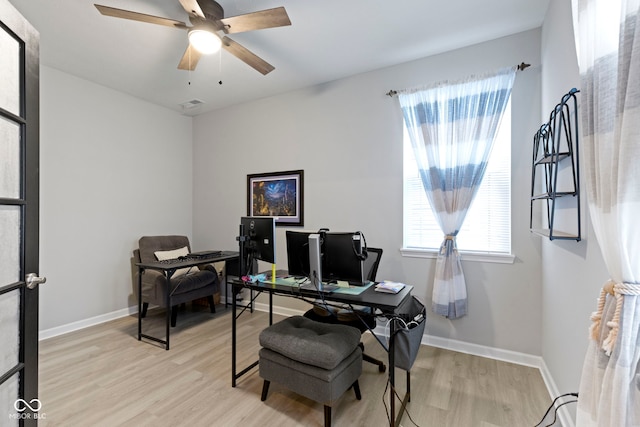 2733 Lamar Dr, Whitestown, IN 46075 - office space with light wood-type flooring and ceiling fan