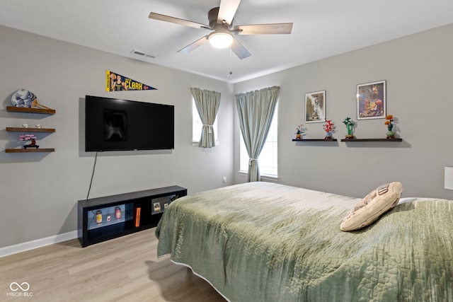 2733 Lamar Dr, Whitestown, IN 46075 - bedroom with wood finished floors and ceiling fan