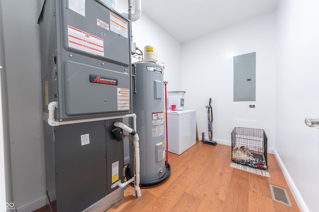 8090 N State Highway 7, Elizabethtown, IN 47232 - utilities featuring electric panel, heating unit, water heater, and washer / clothes dryer
