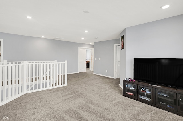 5812 Flat Hill Dr, Indianapolis, IN 46239 - living room with carpet and recessed lighting