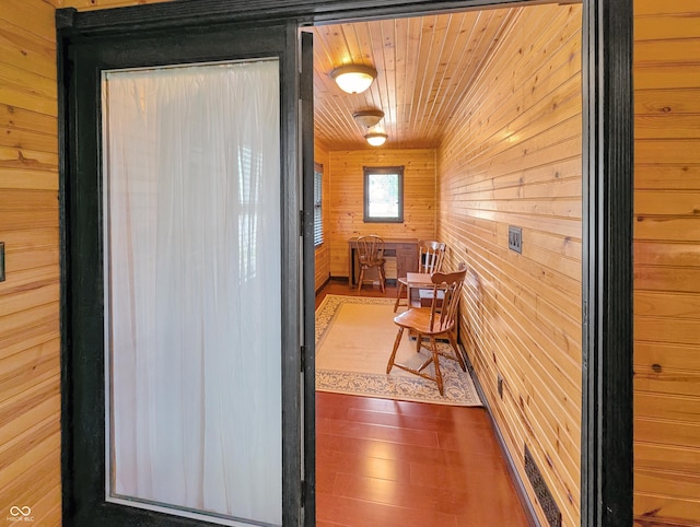 308 W Jefferson St, Kirklin, IN 46050 - hall with wood walls and wood finished floors