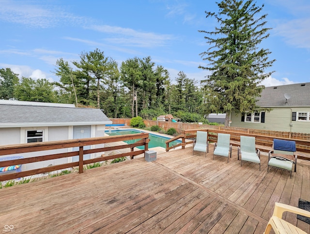 308 W Jefferson St, Kirklin, IN 46050 - wooden deck with a fenced backyard