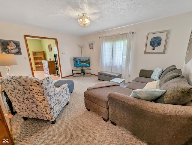 308 W Jefferson St, Kirklin, IN 46050 - living area with light carpet and a textured ceiling