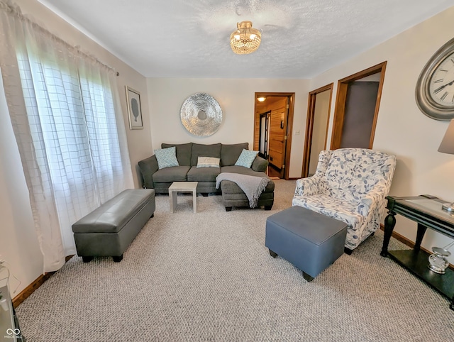 308 W Jefferson St, Kirklin, IN 46050 - living room with carpet and a textured ceiling