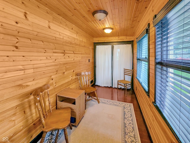 308 W Jefferson St, Kirklin, IN 46050 - living area featuring wooden walls and wood ceiling