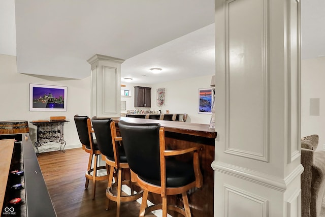 15410 Mission Hills Dr, Carmel, IN 46033 - indoor dry bar with wood finished floors and ornate columns