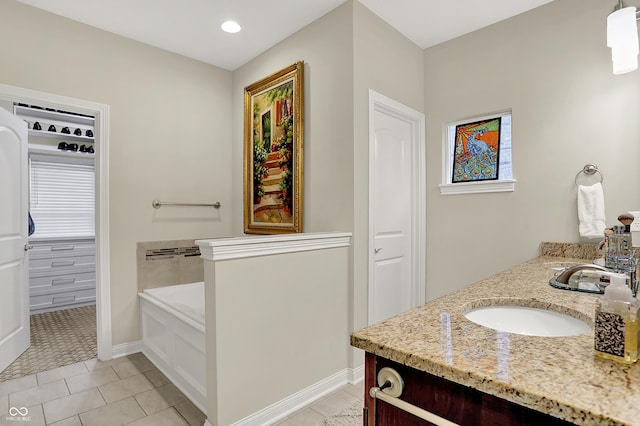 15410 Mission Hills Dr, Carmel, IN 46033 - full bathroom with a bath, tile patterned floors, and vanity