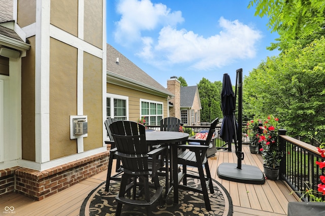 15410 Mission Hills Dr, Carmel, IN 46033 - deck featuring outdoor dining area