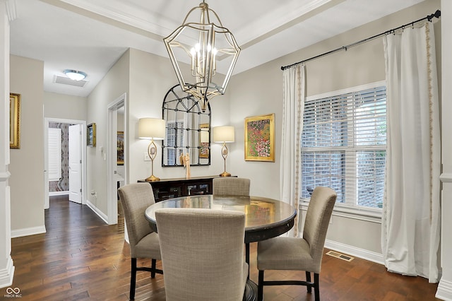 15410 Mission Hills Dr, Carmel, IN 46033 - dining room with a chandelier and wood finished floors