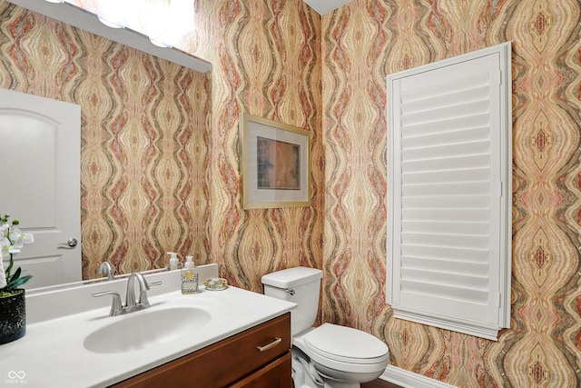 15410 Mission Hills Dr, Carmel, IN 46033 - bathroom with wallpapered walls and vanity