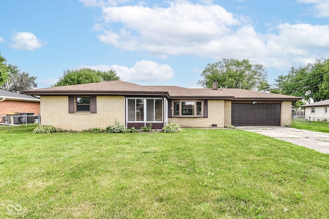 823 Rustic Rd, Anderson, IN 46013 - single story home featuring brick siding, an attached garage, driveway, and a chimney