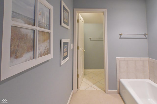 1870 Broadleaf Ct Unit 10, Greenwood, IN 46143 - full bathroom featuring a garden tub and tile patterned floors