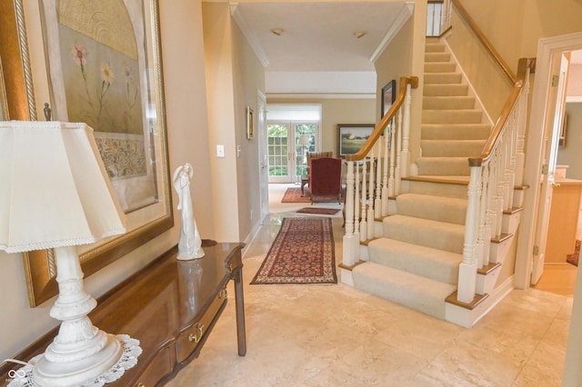 1870 Broadleaf Ct Unit 10, Greenwood, IN 46143 - foyer with stairway and crown molding